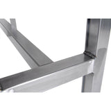 metal dining table base with crossbar bolted on