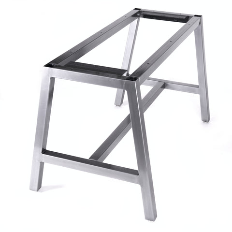 Bar height, full frame table base provides full support for stone tops