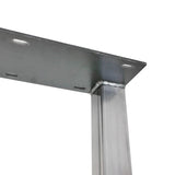 Metal bench leg mount with slotted holes
