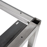 Top corner of bar height metal table base