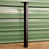 Single metal table leg with satin black powder coat